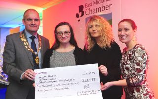 East Midlands Chamber Charitable Fund cheque presentation